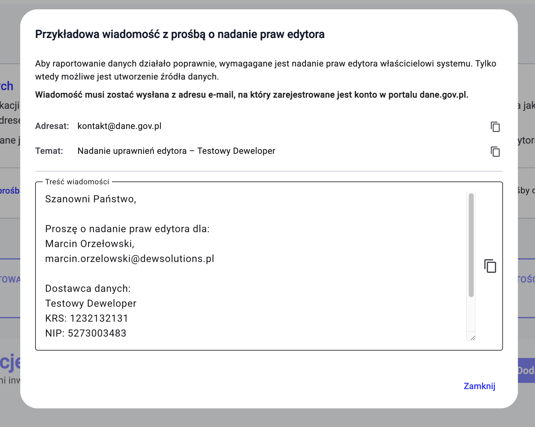 Przykładowa wiadomość e-mail
